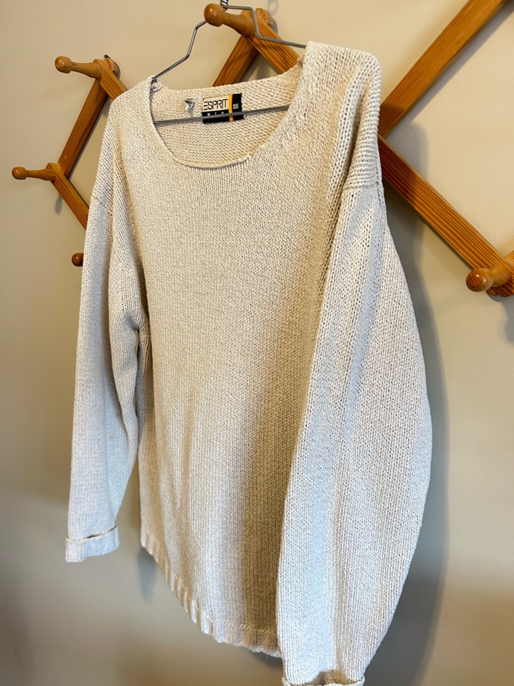 Esprit Cream Scoop Neck Knit Sweater